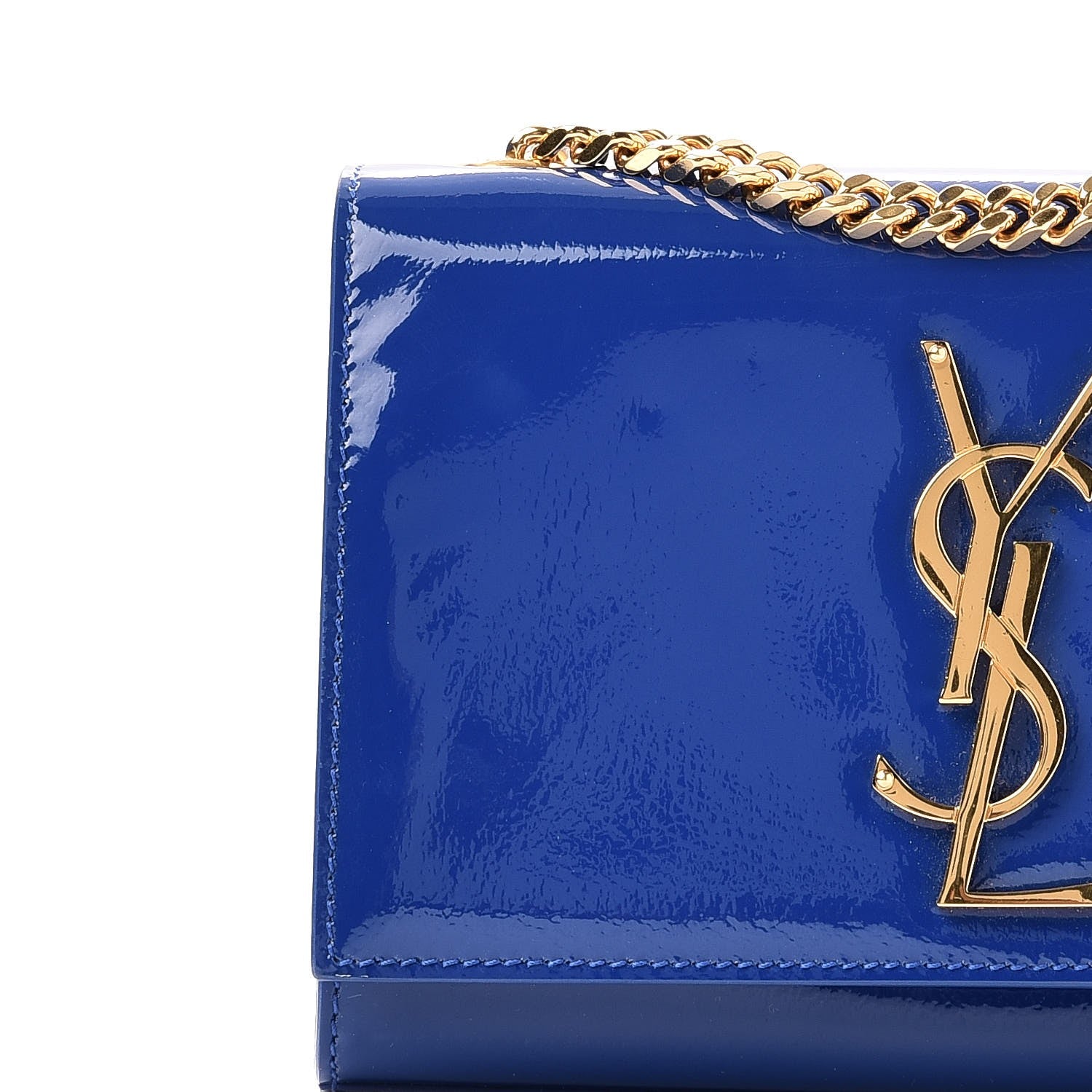 Saint Laurent Patent Small Monogram Kate Satchel Royal Blue 8 of 8