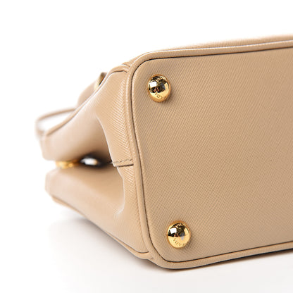 Prada Saffiano Lux Micro Galleria Double Zip Tote Sabbia 7 of 12