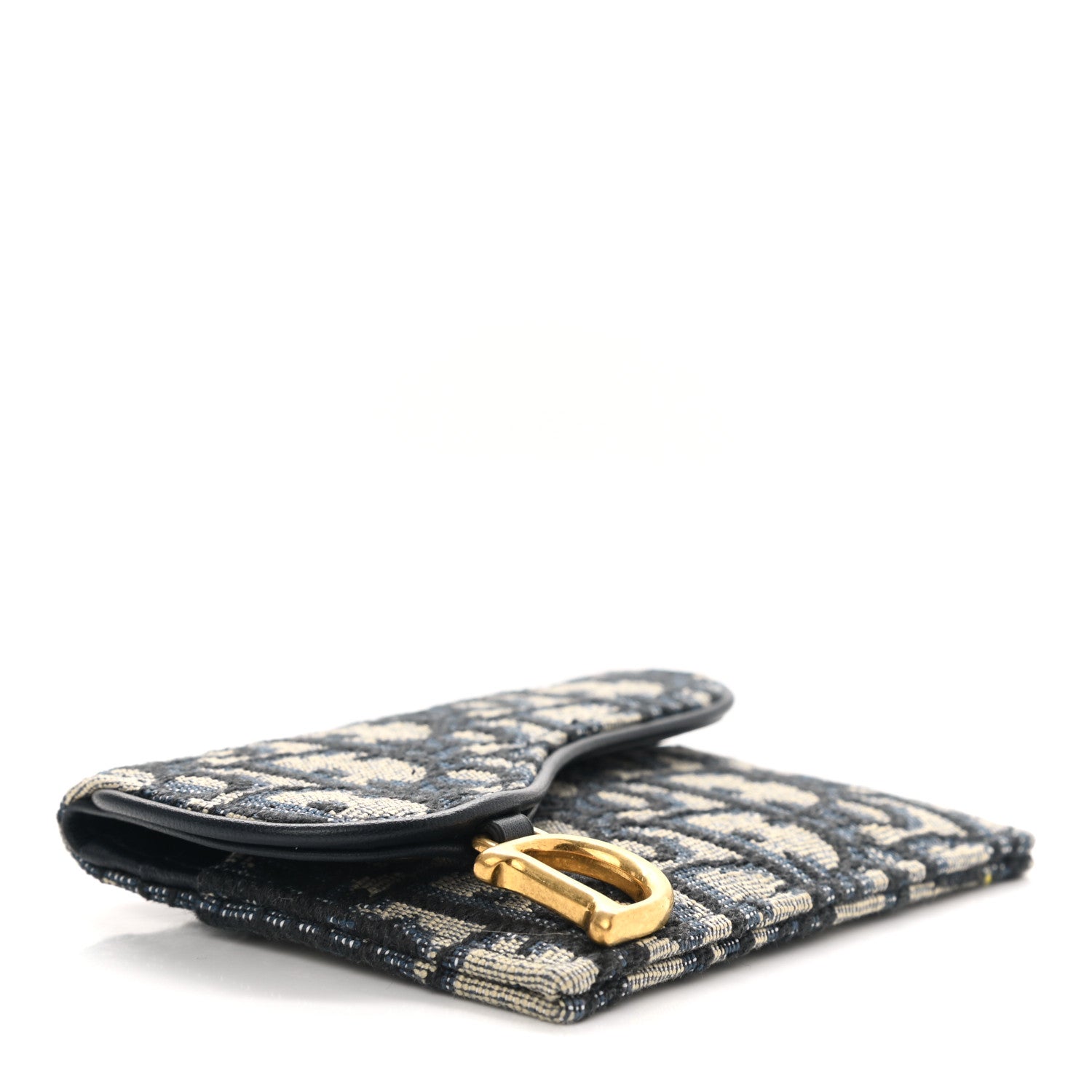 Christian Dior Oblique Saddle Card Holder Blue 4 of 9