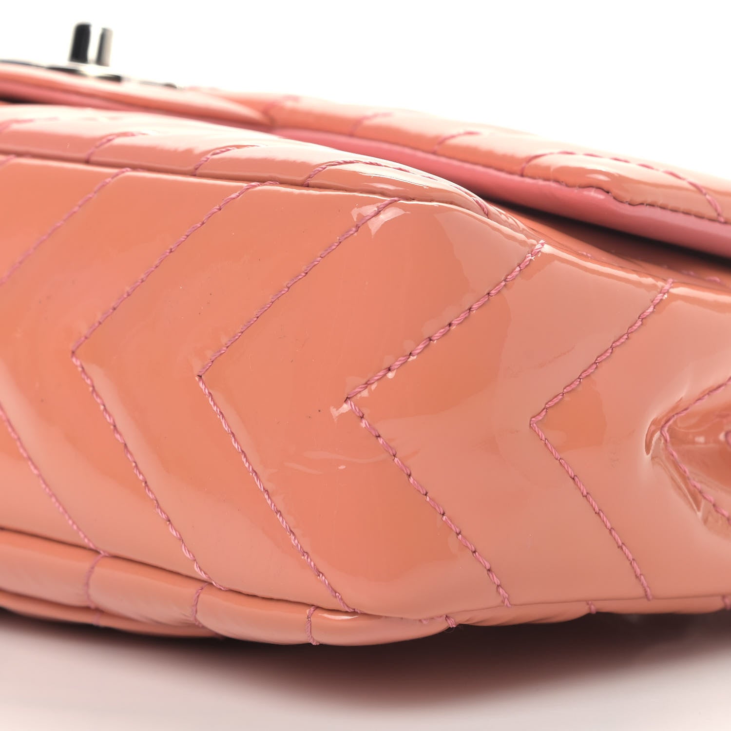 Chanel Patent Chevron Quilted Medium Single Flap Pink 9 of 9