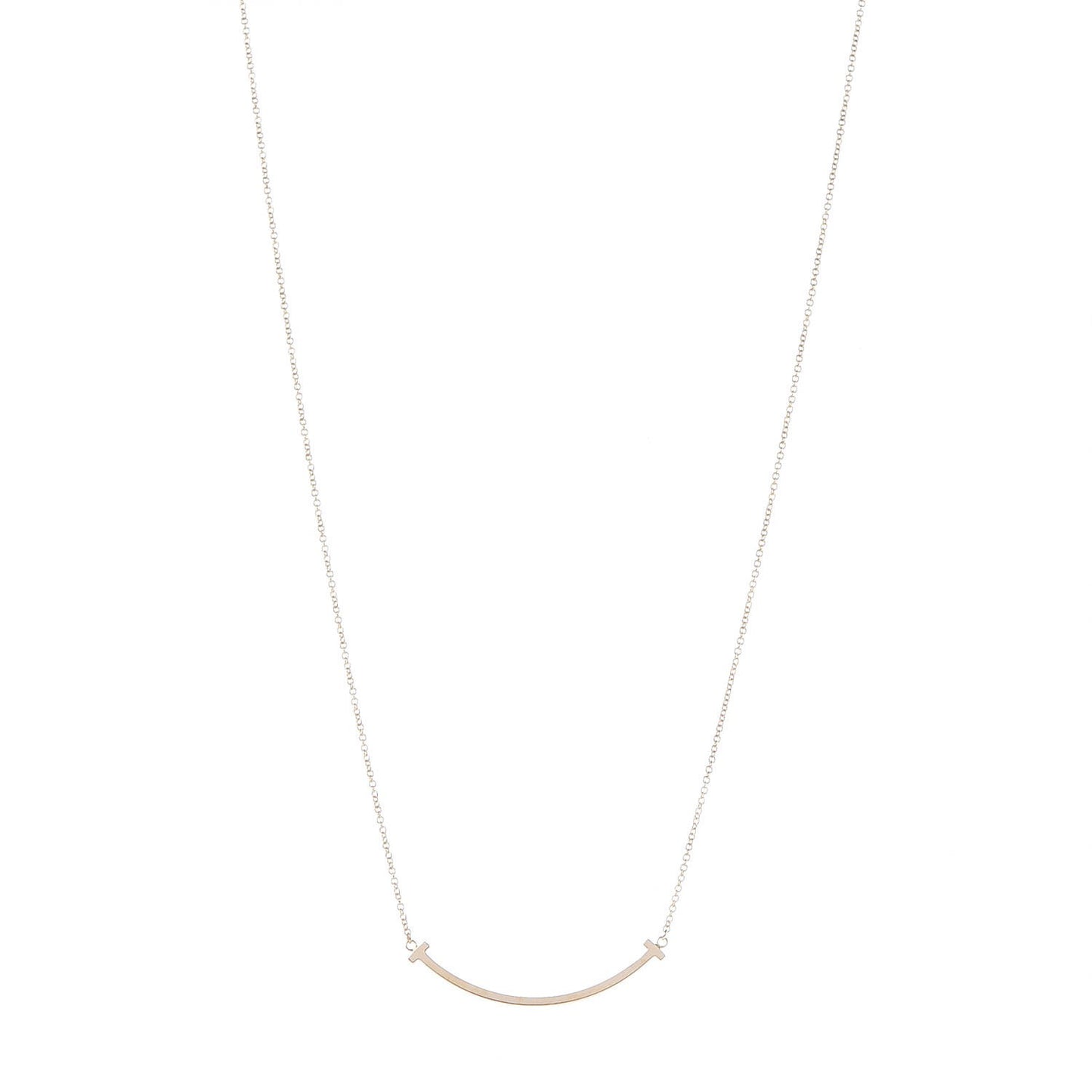 18K Yellow Gold Small T Smile Pendant Necklace