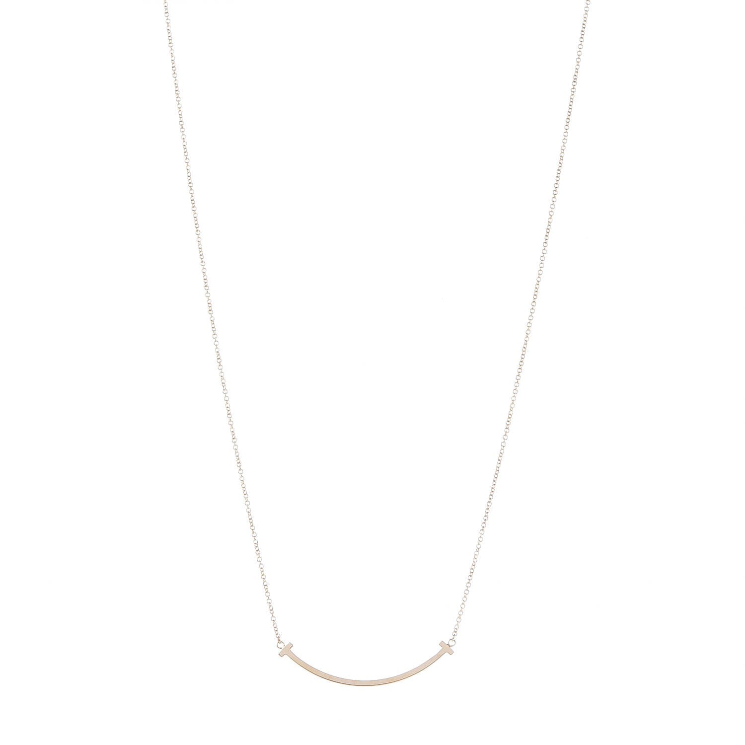 Tiffany 18K Yellow Gold Small T Smile Pendant Necklace 3 of 7
