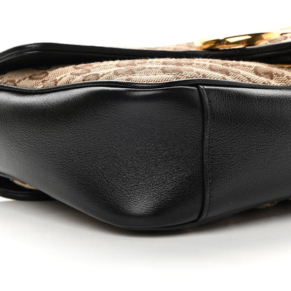 Gucci Monogram Matelasse Diagonal Small GG Marmont Shoulder Bag Beige Black 9 of 15