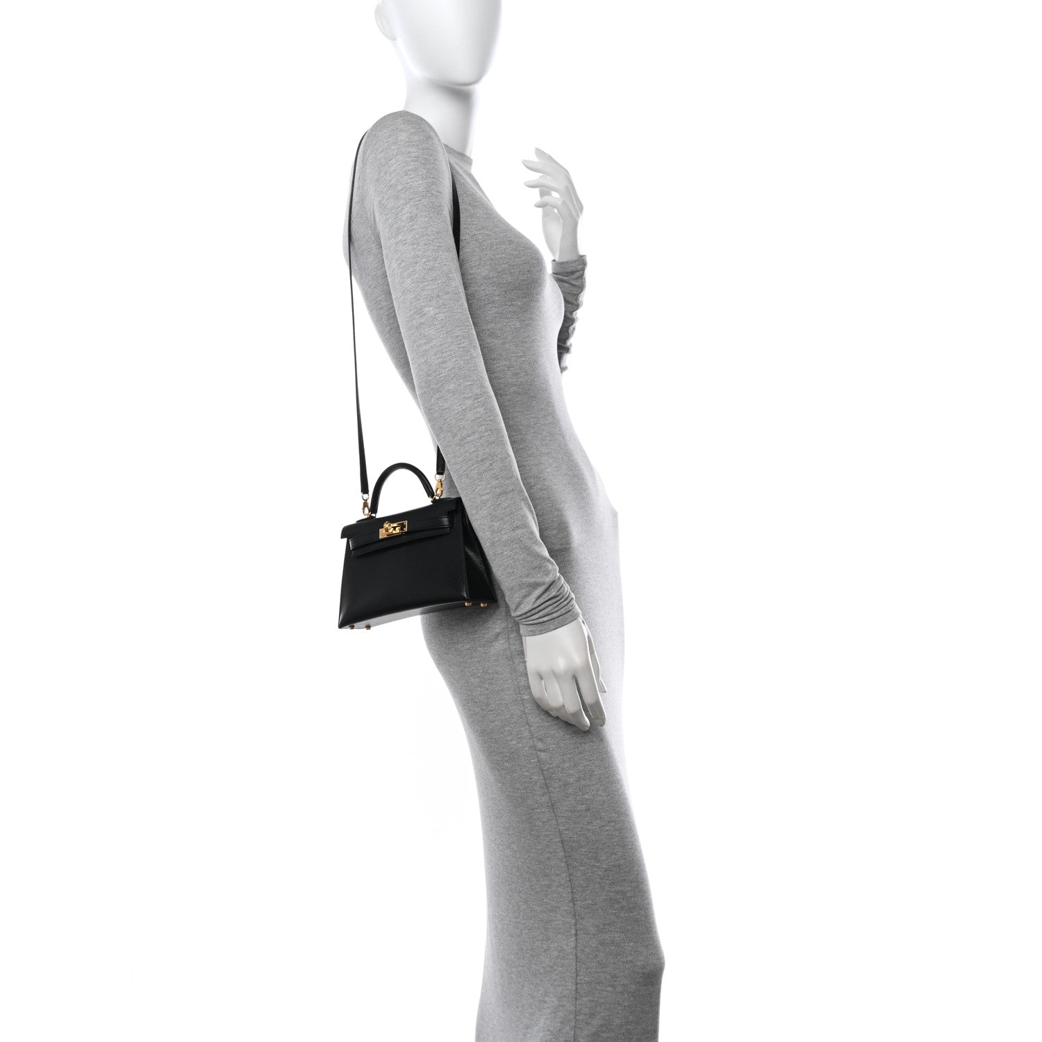 Hermes Chevre Chamkila Mini Kelly Sellier 20 Black 2 of 12