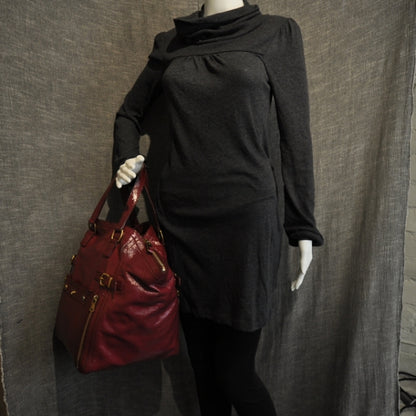 Saint Laurent Large Patent Downtown Fuchsia 2 of 2