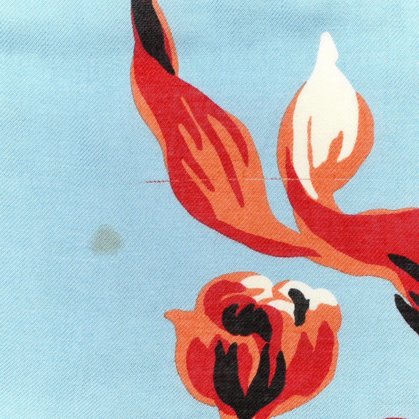 Modal Cashmere Peony Rose Print Shawl Scarf Blue Multicolor
