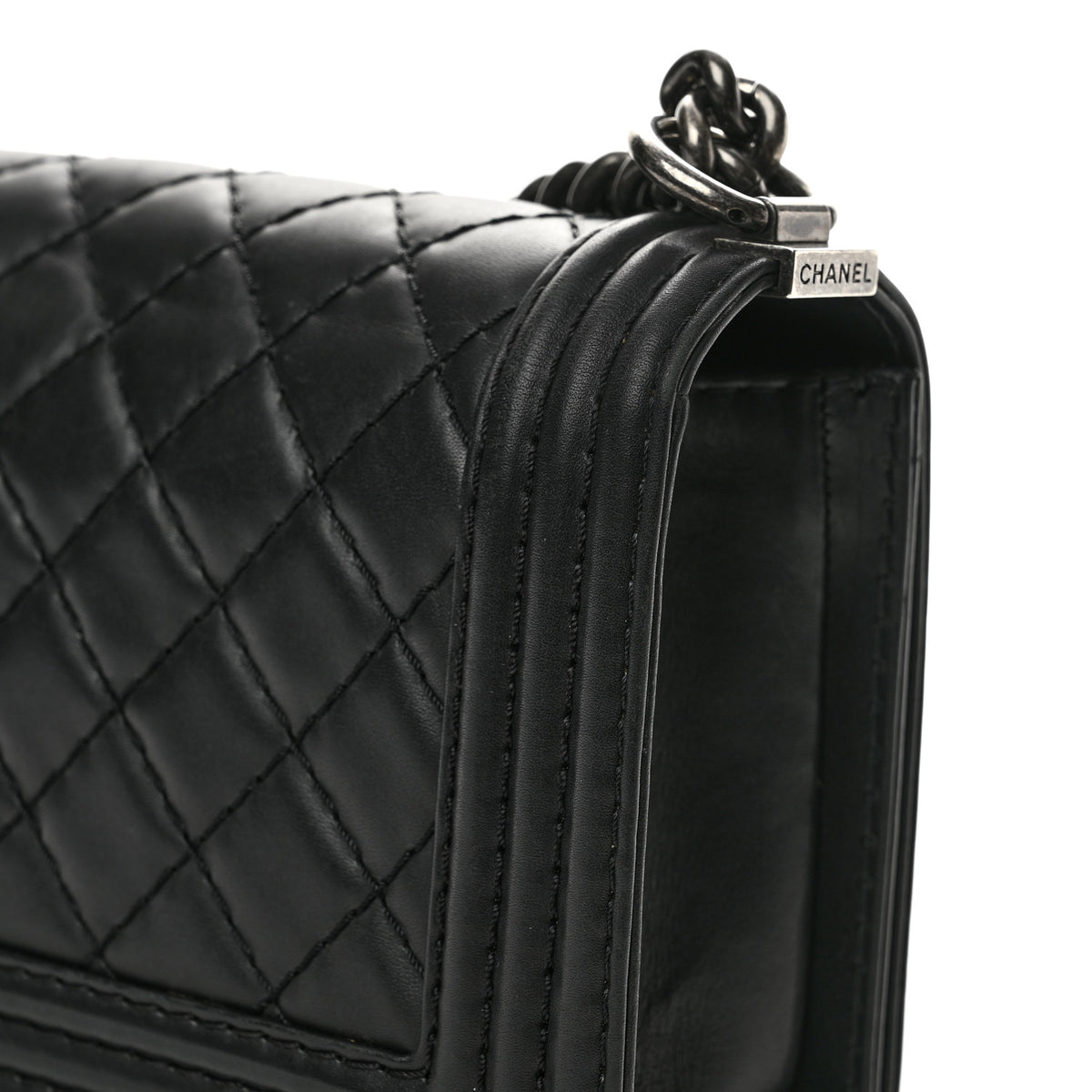 Chanel Calfskin Double Stitch New Medium Boy Flap Black 13 of 13