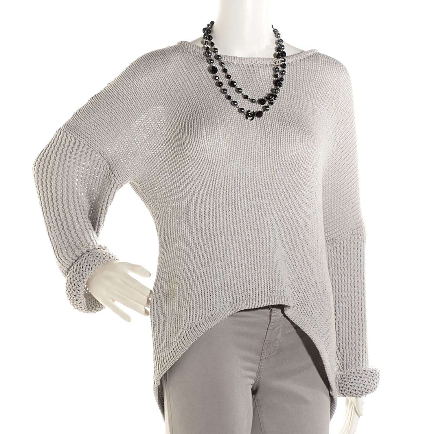 Chanel Ruthenium Beaded CC Long Necklace Black 2 of 5