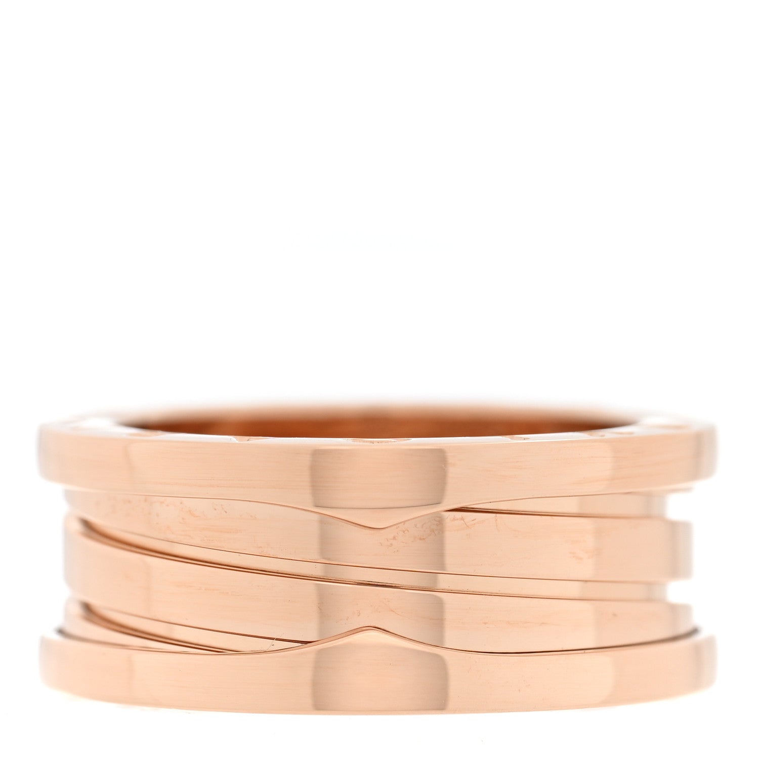 Bulgari 18K Rose Gold B.Zero1 Three-Band Ring 55 7.25 1 of 5