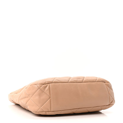 Chanel Lambskin Quilted Large CC Funky Town Hobo Beige 4 of 10