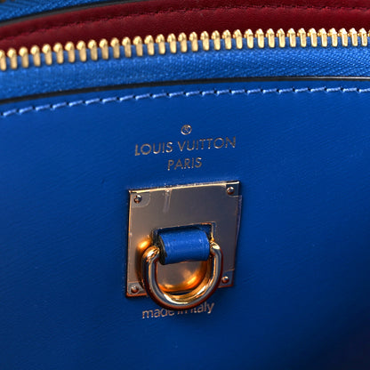 Louis Vuitton Calfskin Monogram City Steamer MM Blue Burgundy White 7 of 16
