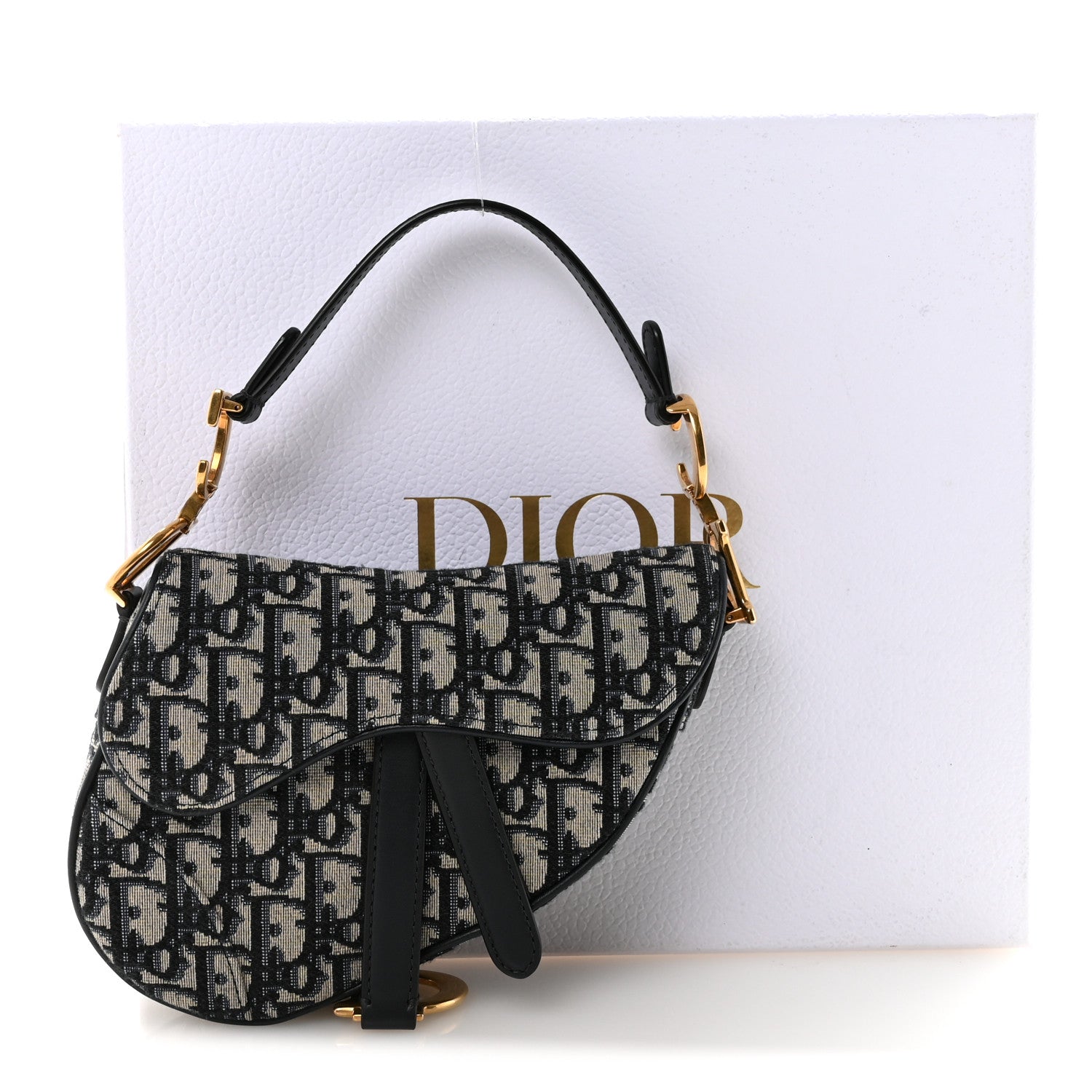 Christian Dior Oblique Mini Saddle Bag Blue 9 of 9