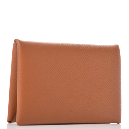 Hermes Epsom Calvi Card Case Gold 3 of 8