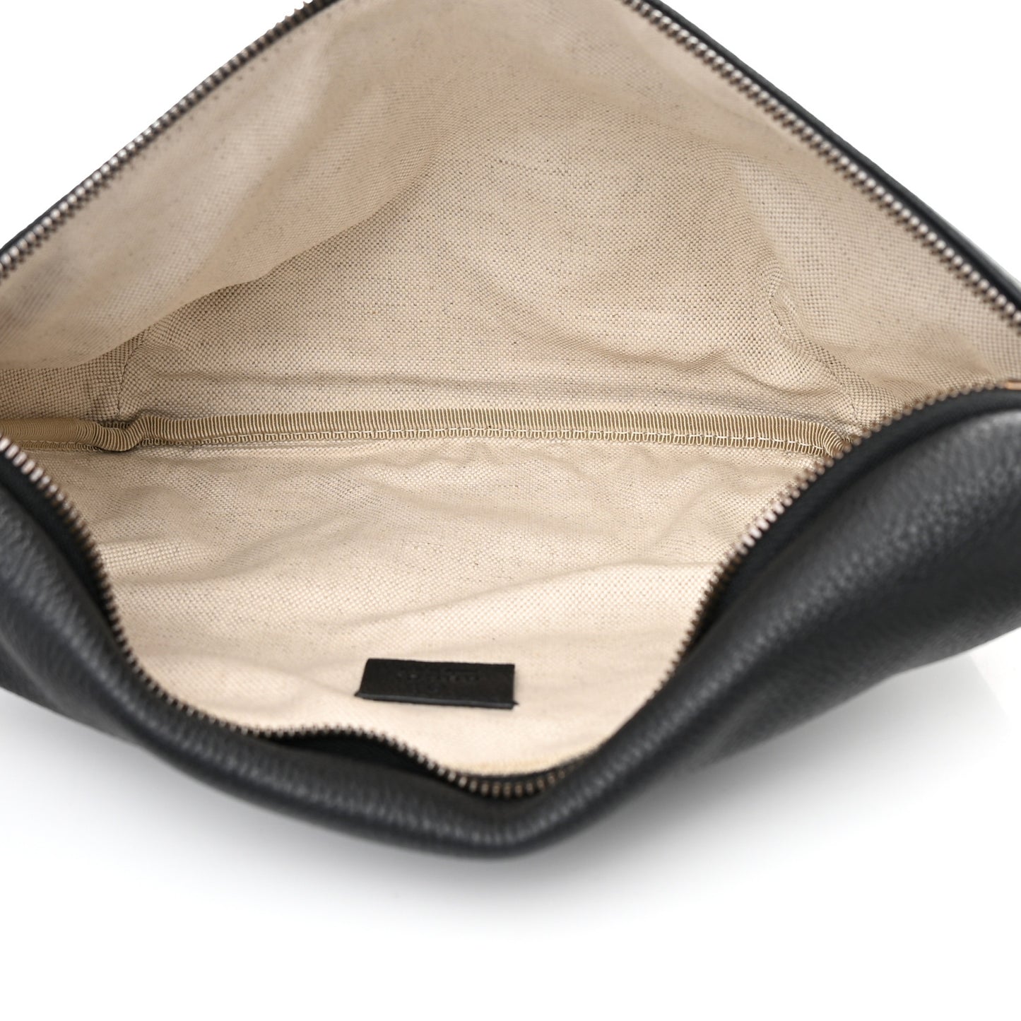 Grained Calfskin Logo Belt Bag Black