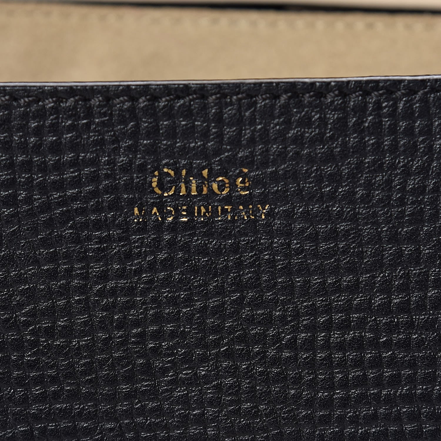 Chloe Grained Calfskin Lambskin Bi-Color Drew Shoulder Bag Black Powder Beige 8 of 18