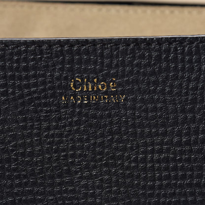 Chloe Grained Calfskin Lambskin Bi-Color Drew Shoulder Bag Black Powder Beige 8 of 18