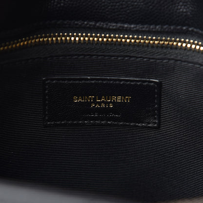 Saint Laurent Grain De Poudre Matelasse Chevron Monogram Shopping Bag Black 8 of 11