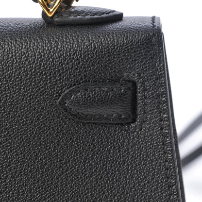 Hermes Chevre Chandra Mini Kelly Sellier 20 Black 11 of 26