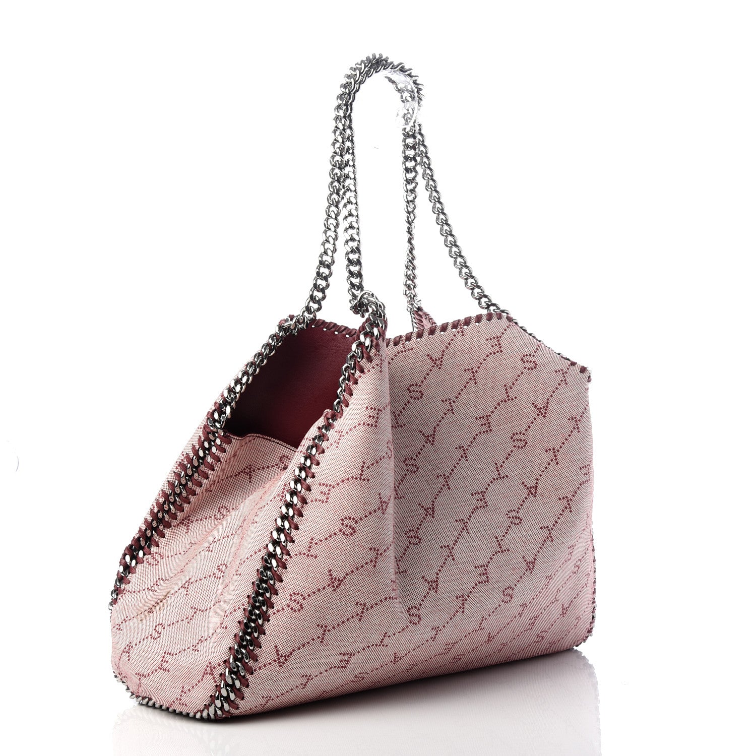 Stella McCartney Denim Alter Nappa Logo Falabella Reversible Tote Burgundy 3 of 10