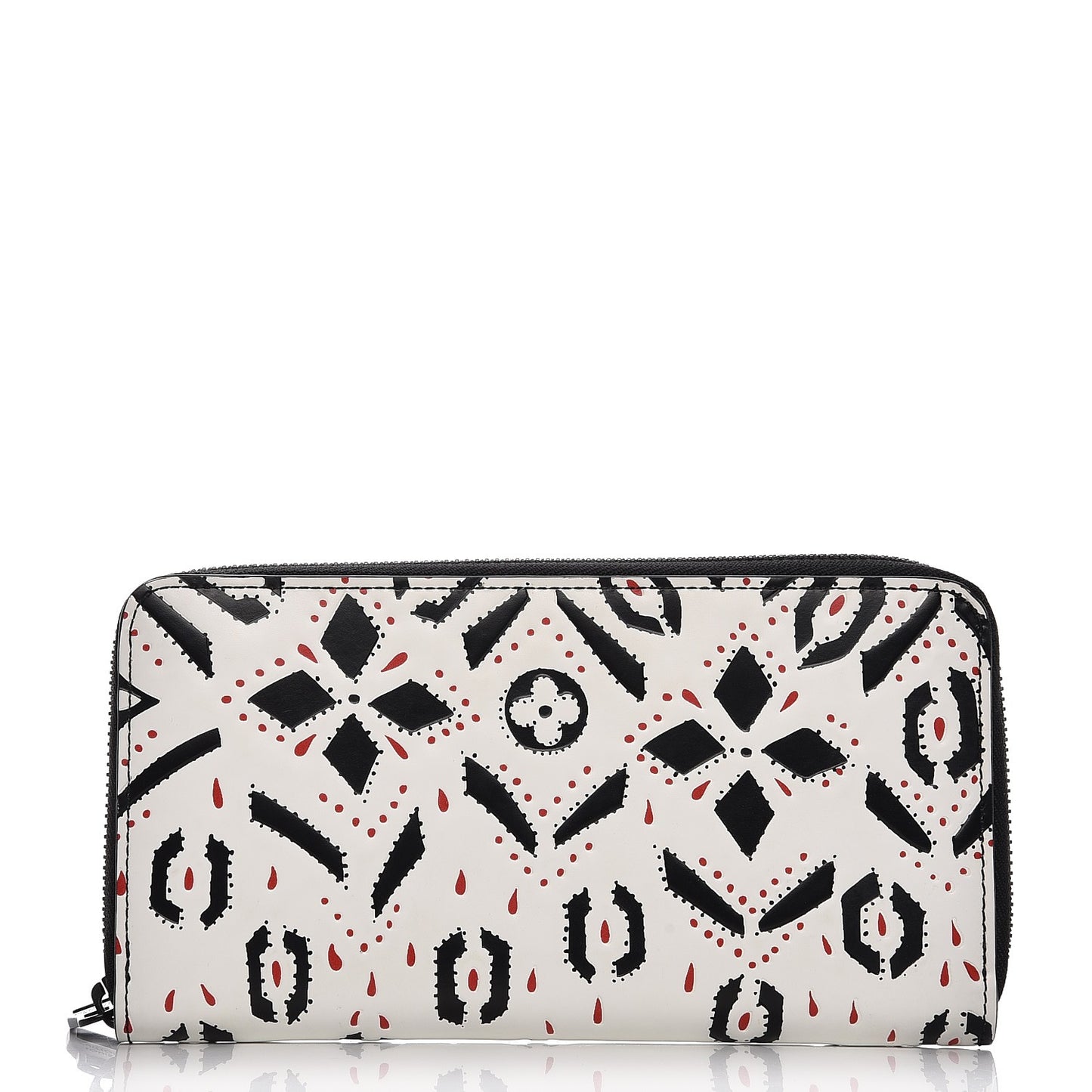 Calfskin Graphic Print Zippy Wallet