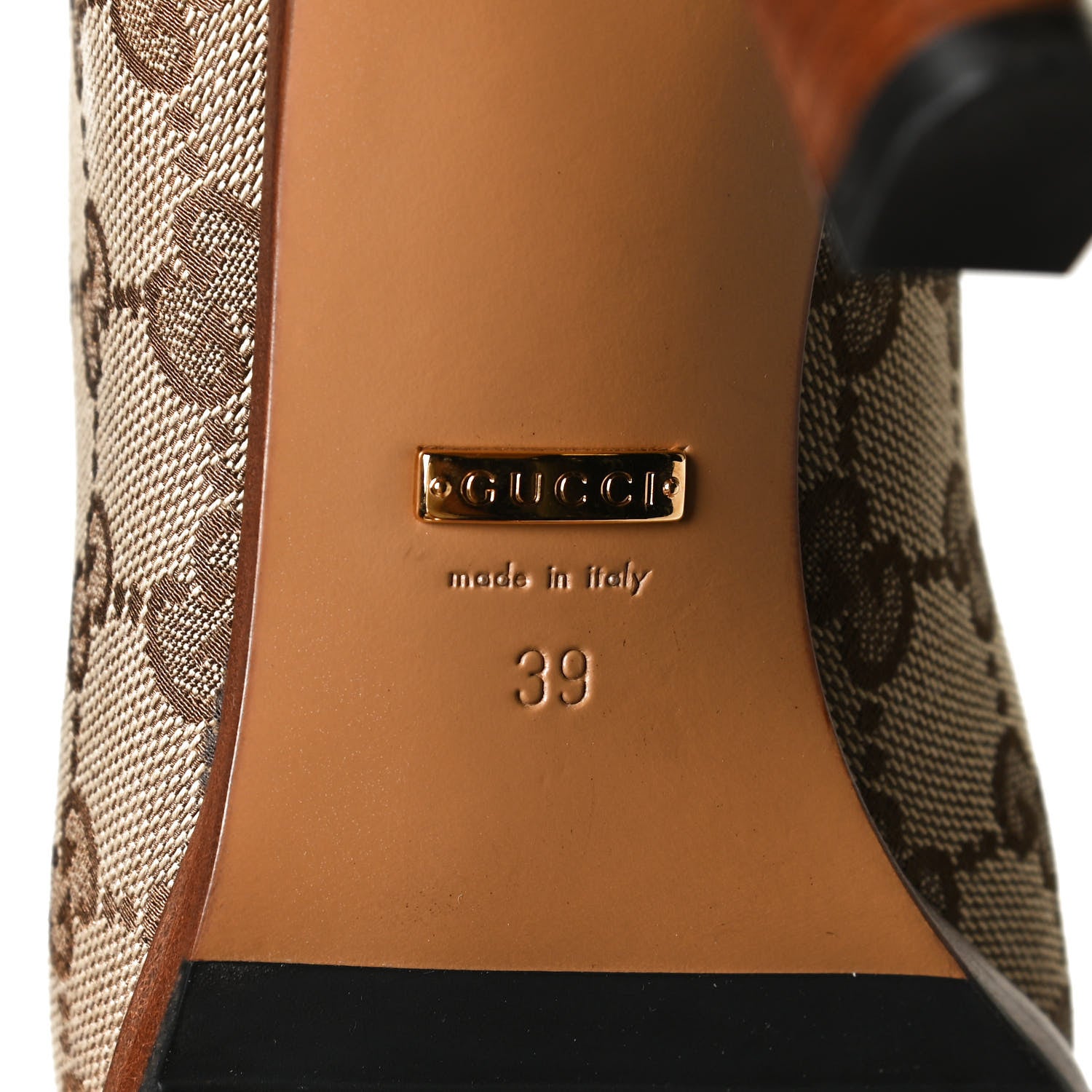 Gucci Monogram Over the Knee Boots 39 Beige Ebony 9 of 11