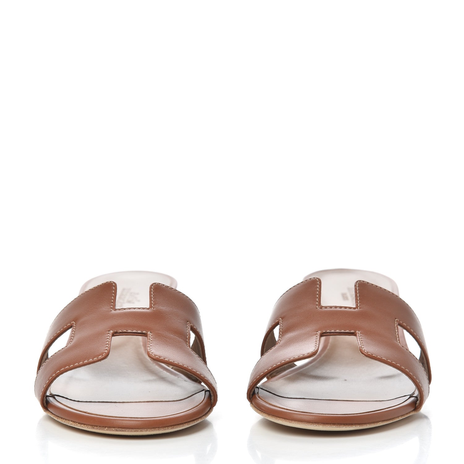 Hermes Calfskin Oasis Sandals 37.5 Gold 2 of 11