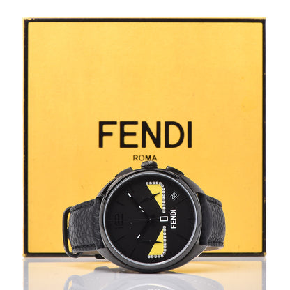 Fendi Stainless Steel Calfskin Diamond 40mm Momento Bugs Quartz Watch Black 9 of 9