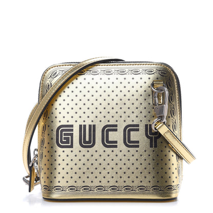 Gucci X SEGA Calfskin GUCCY Stars Mini Dome Shoulder Bag Gold 1 of 12