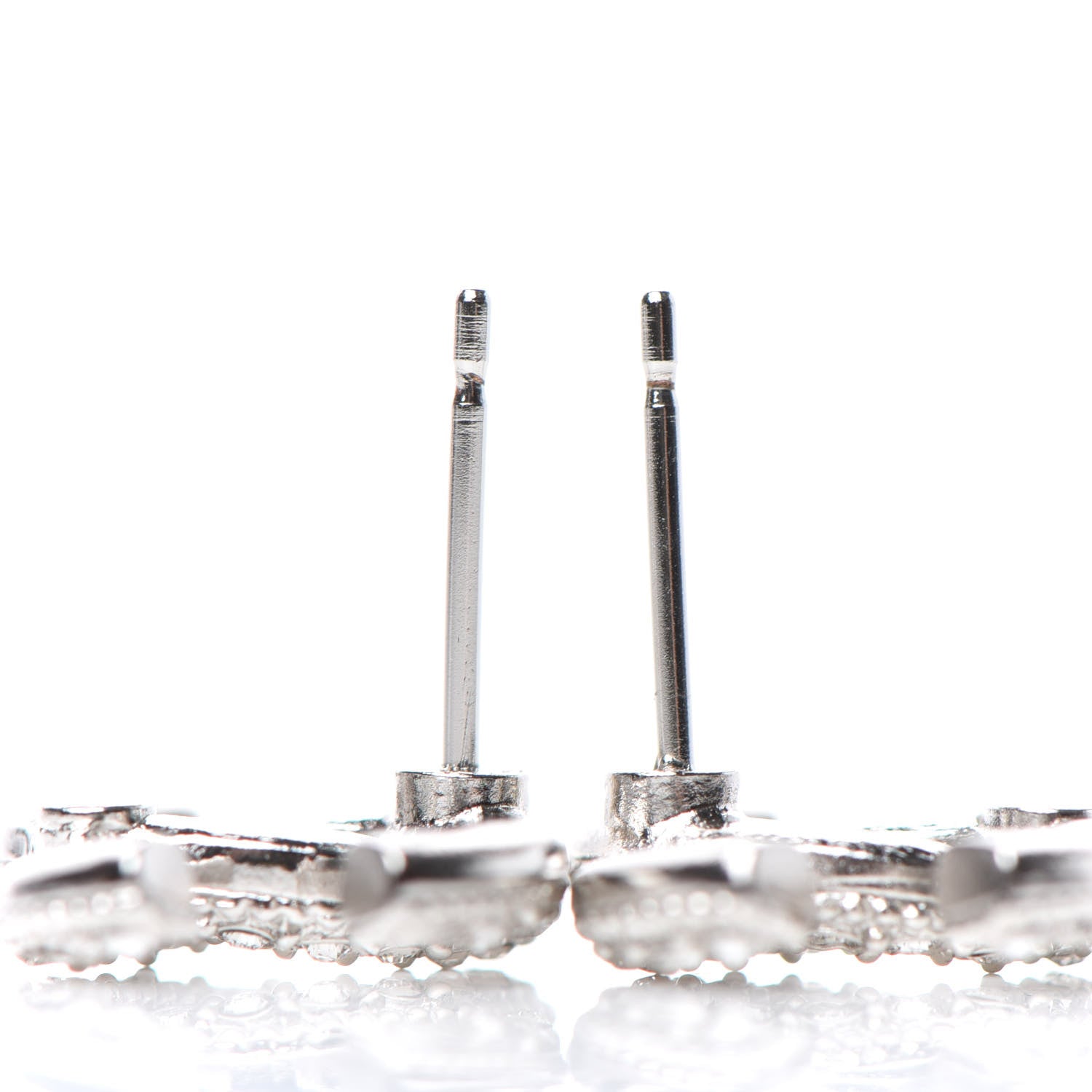 Chanel Crystal CC Earrings Silver 3 of 4