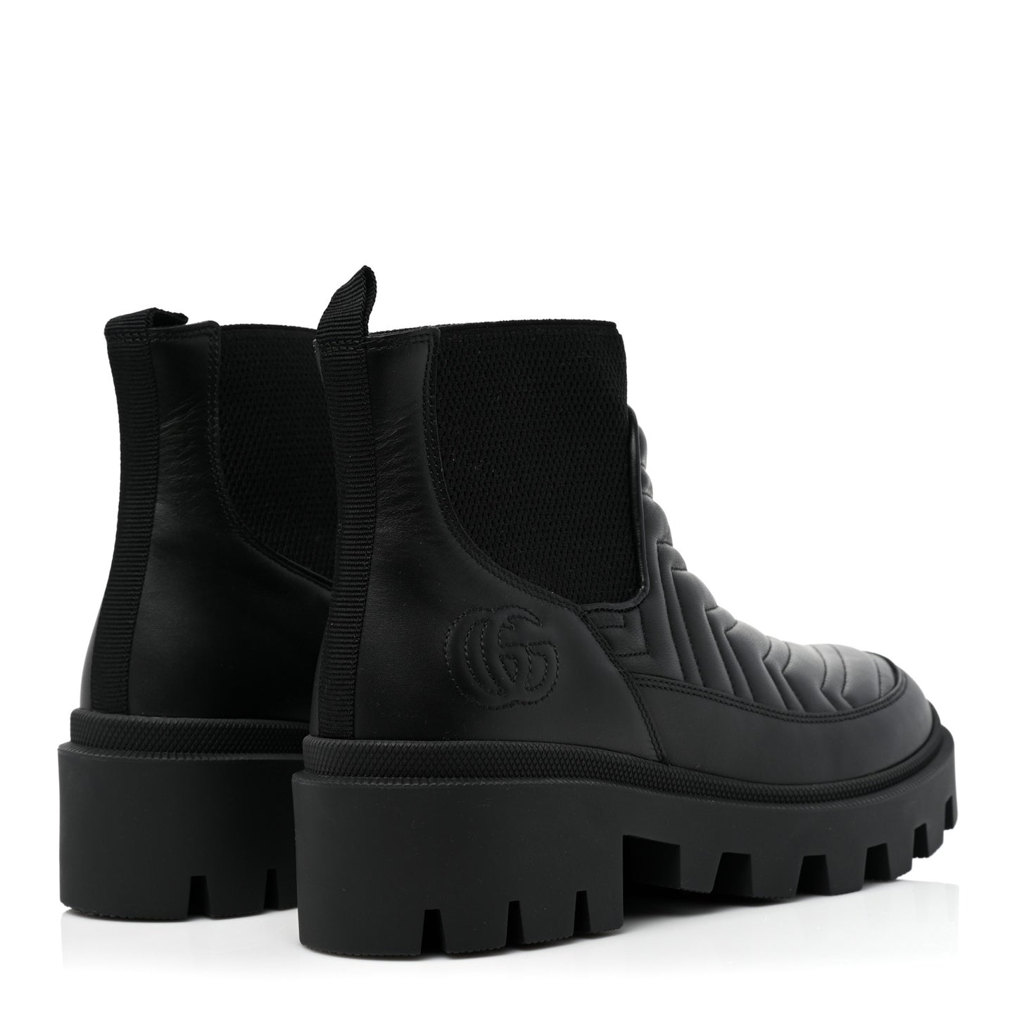 Calfskin Nappa Matelasse Frances Chelsea Boots 39 Black