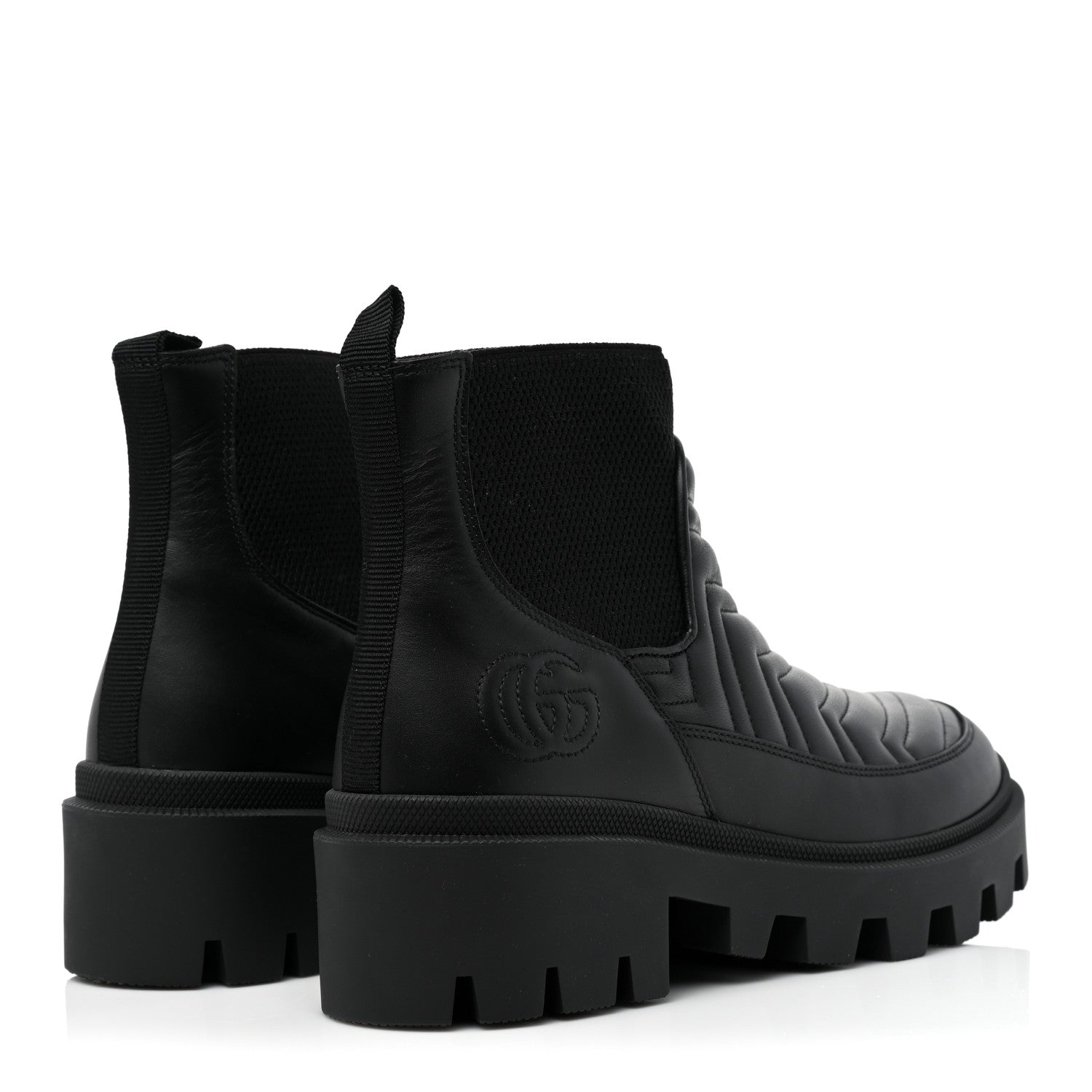 Gucci Calfskin Nappa Matelasse Frances Chelsea Boots 39 Black 4 of 8
