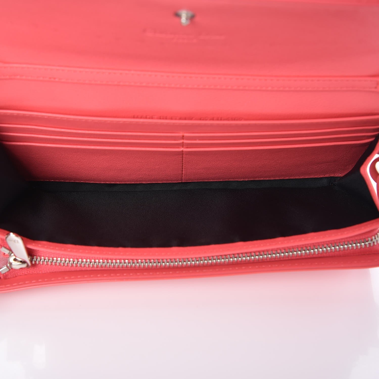 Christian Dior Patent Cannage Rendezvous Chain Wallet Coral 5 of 7
