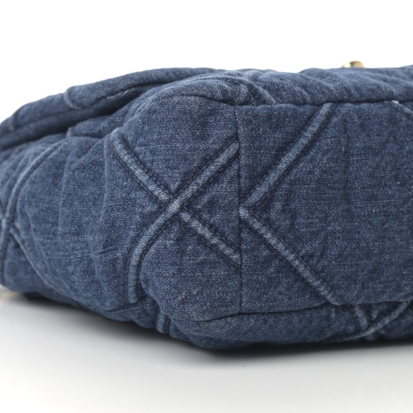 Denim Quilted Large Chanel 19 Flap Blue