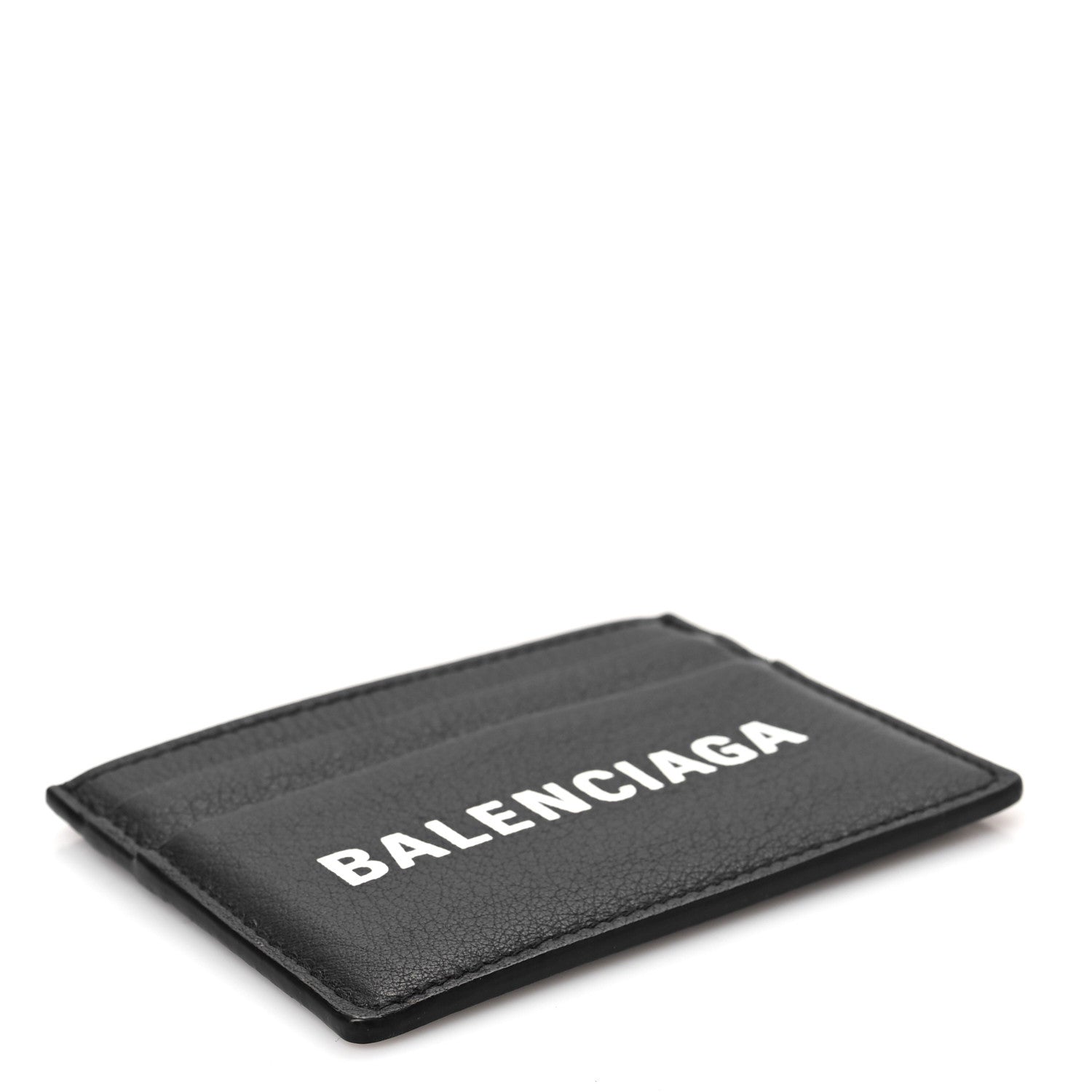 Balenciaga Smooth Calfskin Logo Everyday Multi Card Case Black 4 of 7