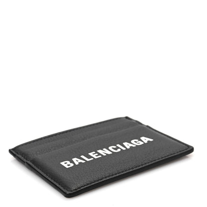 Balenciaga Smooth Calfskin Logo Everyday Multi Card Case Black 4 of 7
