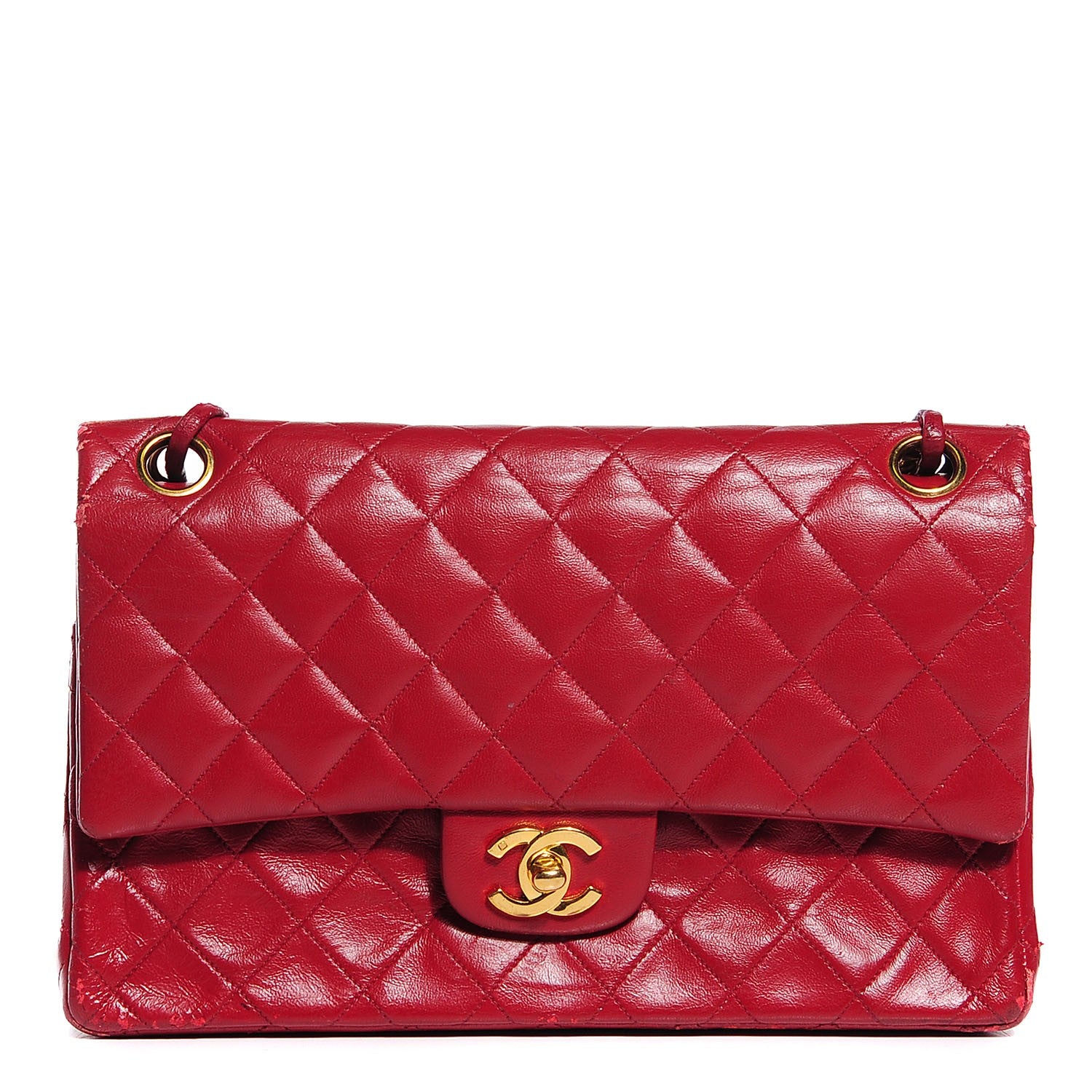 Chanel Lambskin Medium Double Flap Red 1 of 9
