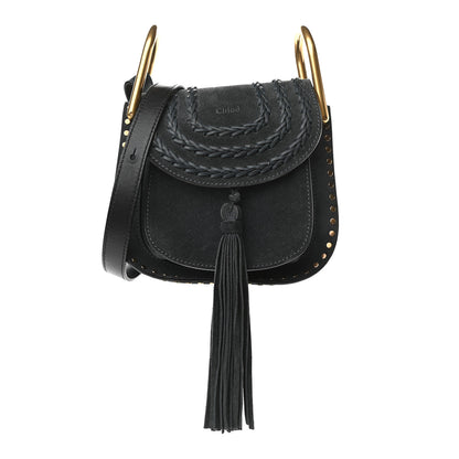 Chloe Suede Calfskin Braided Mini Hudson Shoulder Bag Full Blue 1 of 8