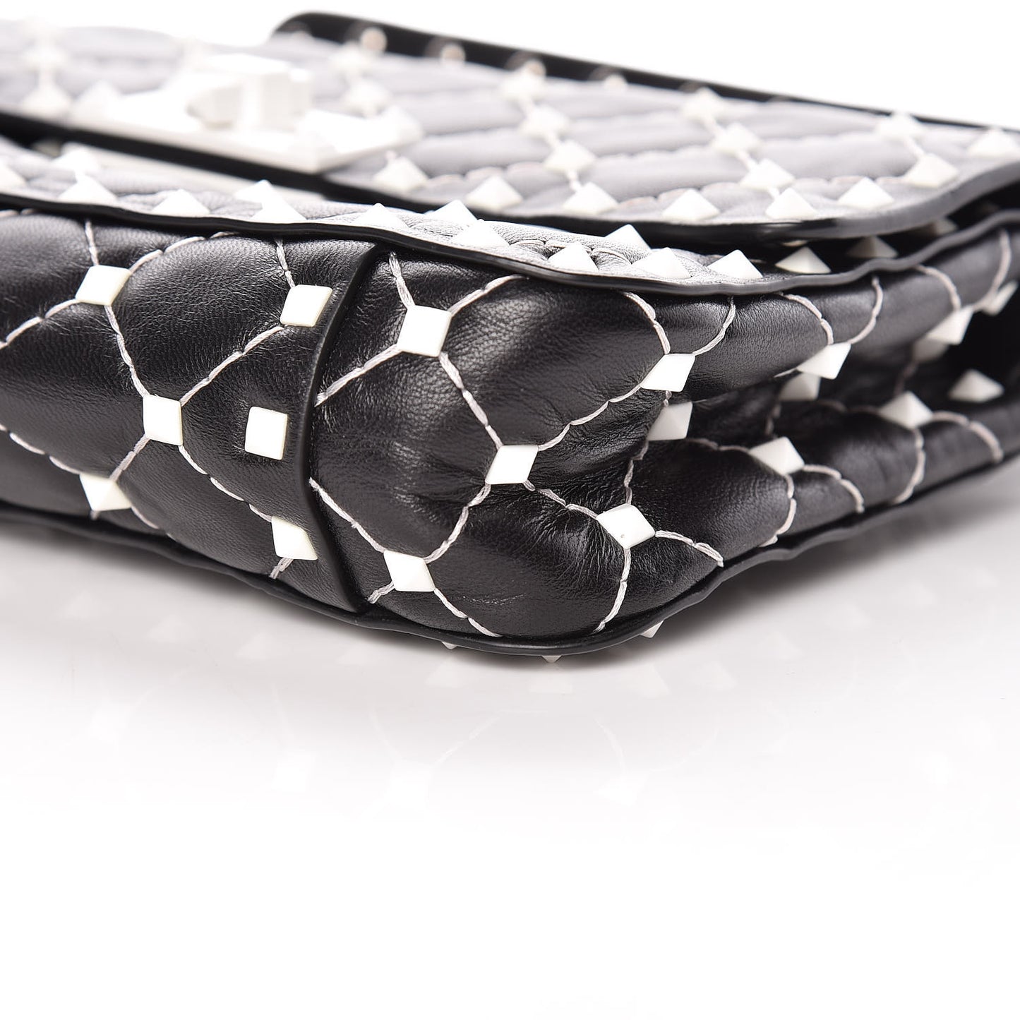 Lambskin Small Free Rockstud Spike Shoulder Bag Black