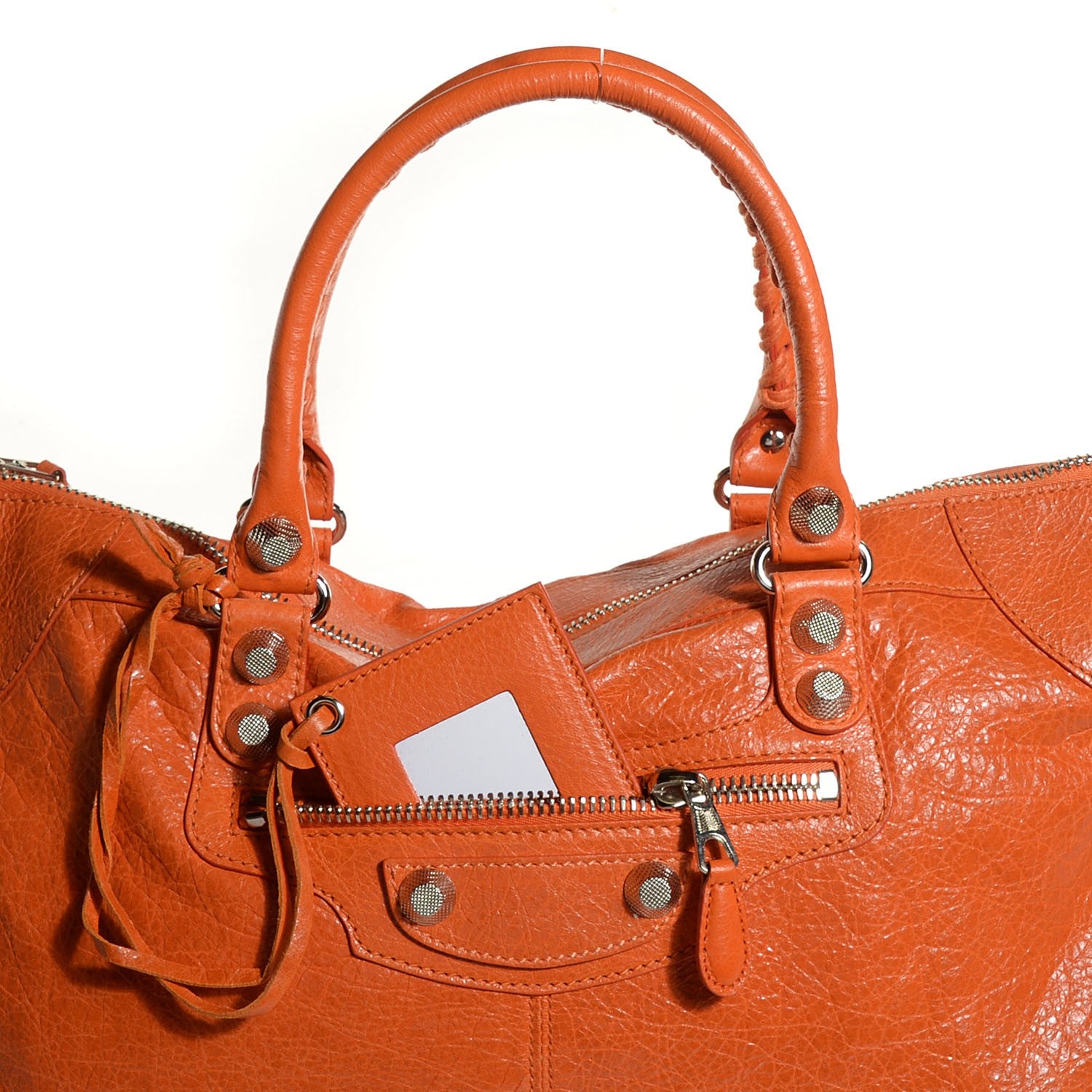 Balenciaga Agneau Giant 12 Silver Hardware Work Tangerine 12 of 12