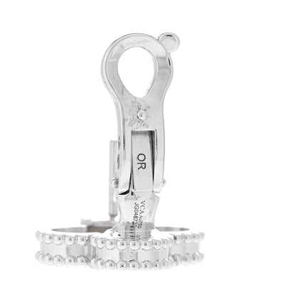 Van Cleef & Arpels 18K White Gold Mother of Pearl Vintage Alhambra Earrings 5 of 6
