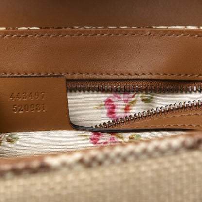 Gucci Raffia Elaphe Matelasse Small GG Marmont Shoulder Bag Natural Cream Brown 9 of 11