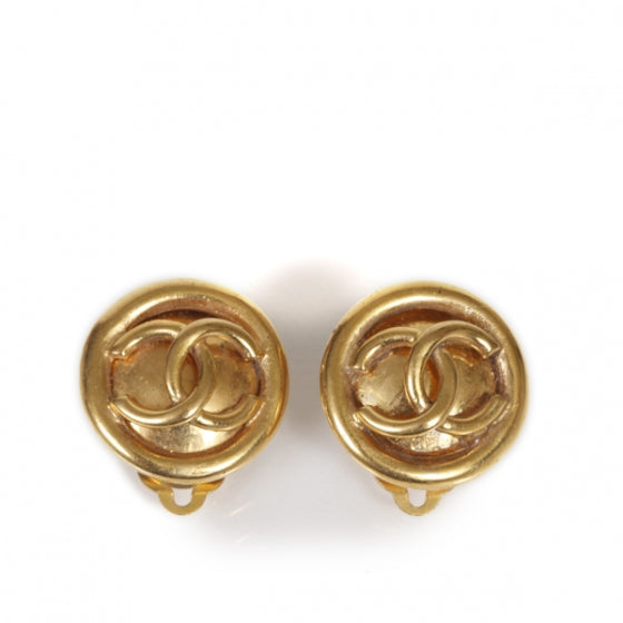 Chanel CC Clip On Earrings Gold 1 of 5
