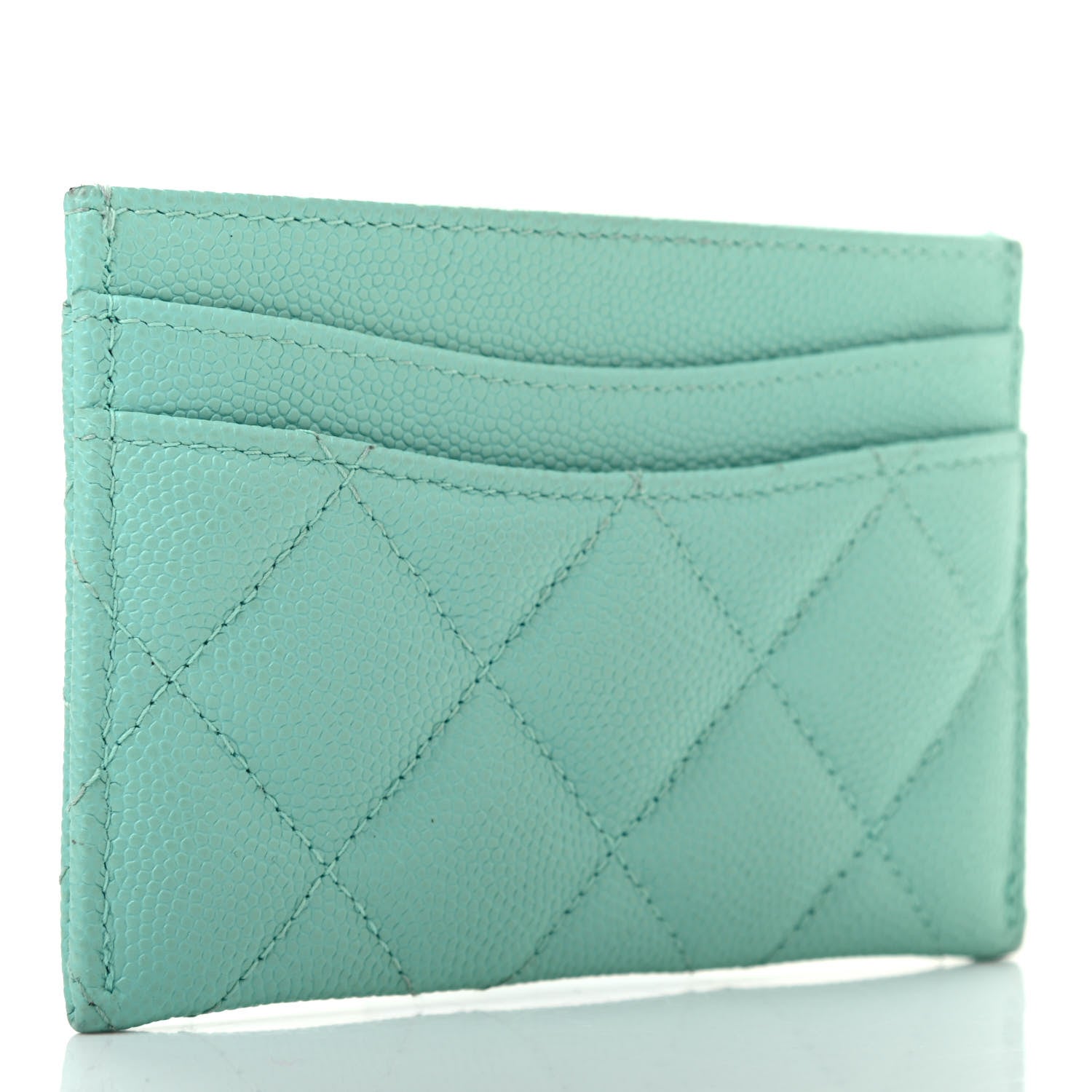 Chanel Caviar Quilted Card Holder Light Green 3 of 8