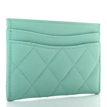 Chanel Caviar Quilted Card Holder Light Green 3 of 8