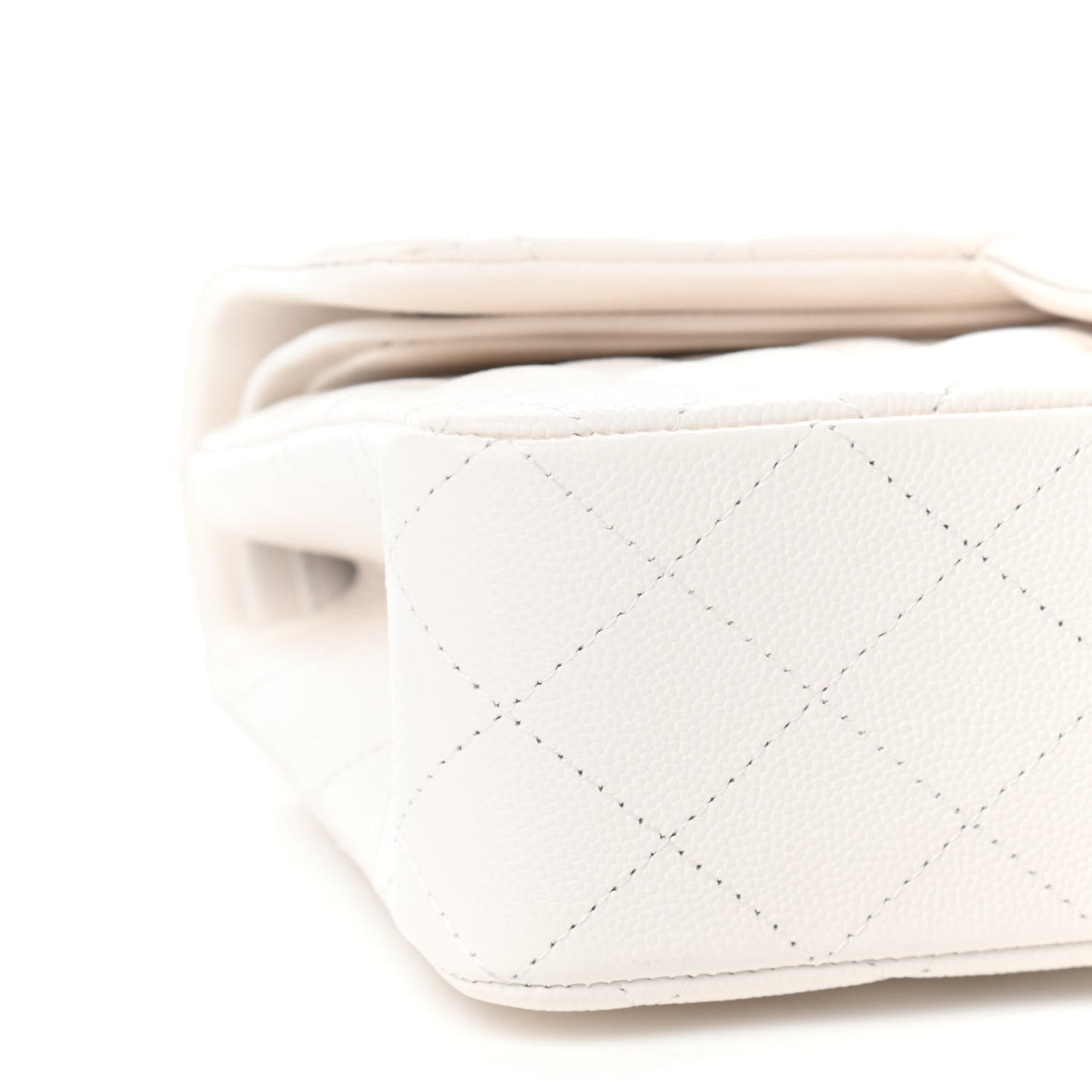 Caviar Quilted Small Double Flap White