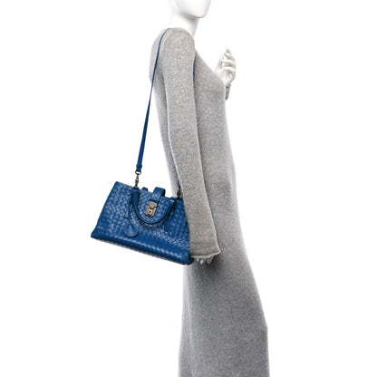 Bottega Veneta Light Calf Intrecciato Small Roma Signal Blue 2 of 22