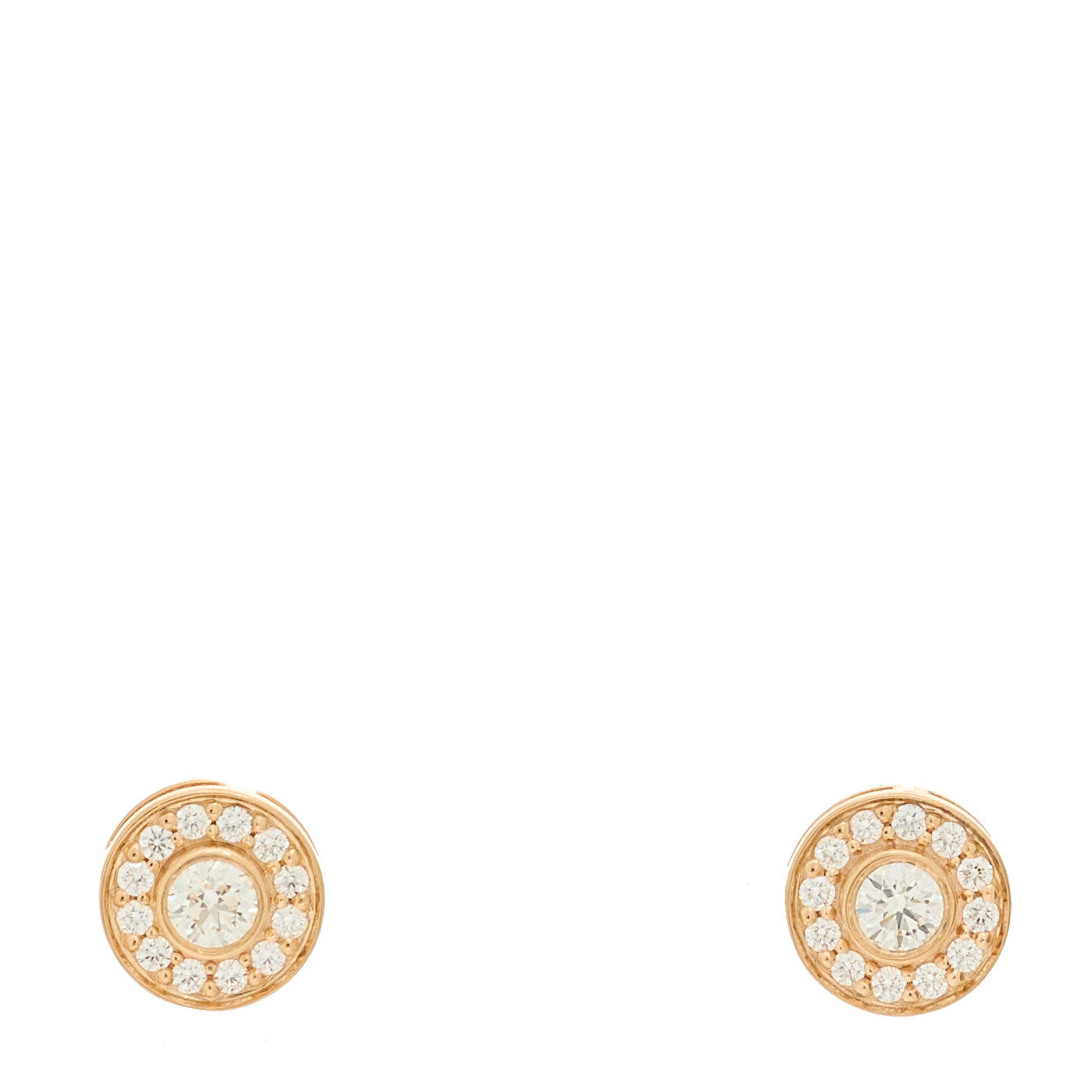 Tiffany 18K Rose Gold Diamond .28ctw Mini Circlet Earrings 2 of 10