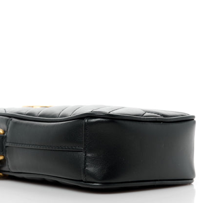 Gucci Calfskin Matelasse Mini GG Marmont Crossbody Bag Black 9 of 10