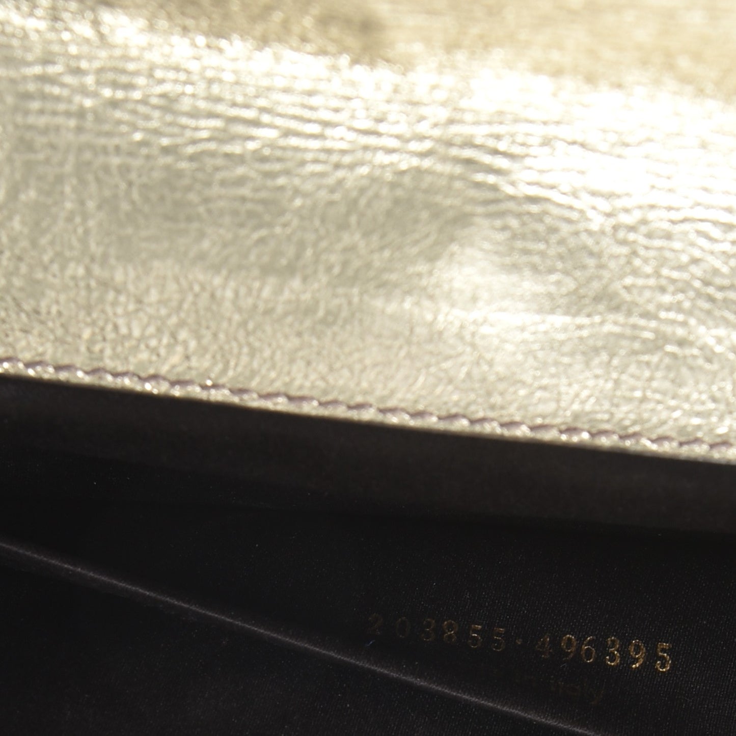 Metallic Calfskin Large Belle De Jour Clutch Silver Gold