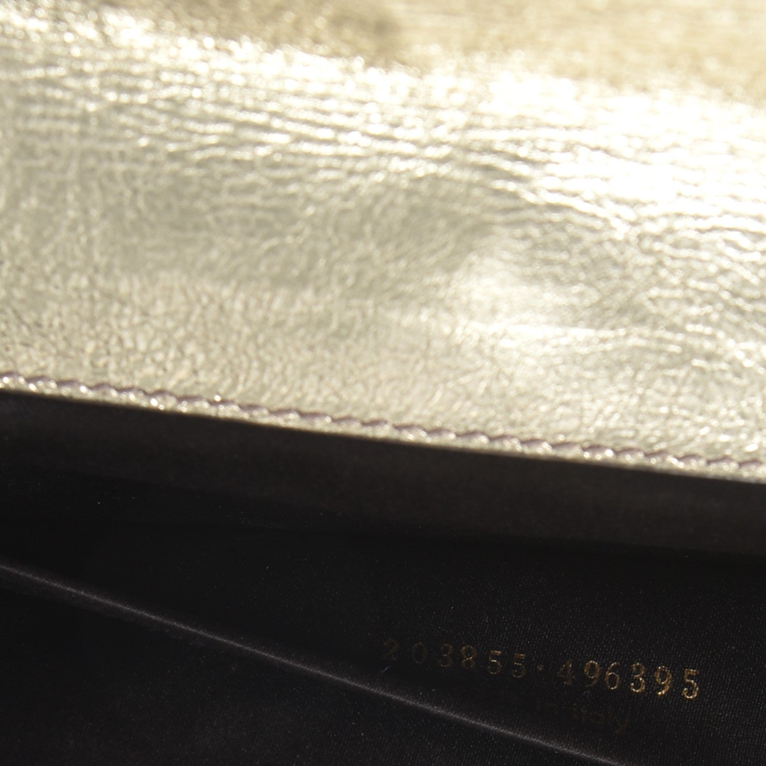 Saint Laurent Metallic Calfskin Large Belle De Jour Clutch Silver Gold 7 of 12